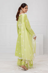 3 Piece Unstitched Embroidered Lawn Suit with Embroidered Chiffon Dupatta FE-52142