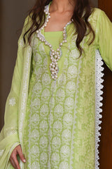 3 Piece Unstitched Embroidered Lawn Suit with Embroidered Chiffon Dupatta FE-52142