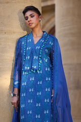 3 Piece Unstitched Embroidered Chiffon Suit with Embroidered Chiffon Dupatta FE-52143