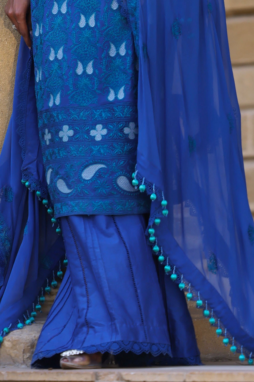 3 Piece Unstitched Embroidered Chiffon Suit with Embroidered Chiffon Dupatta FE-52143