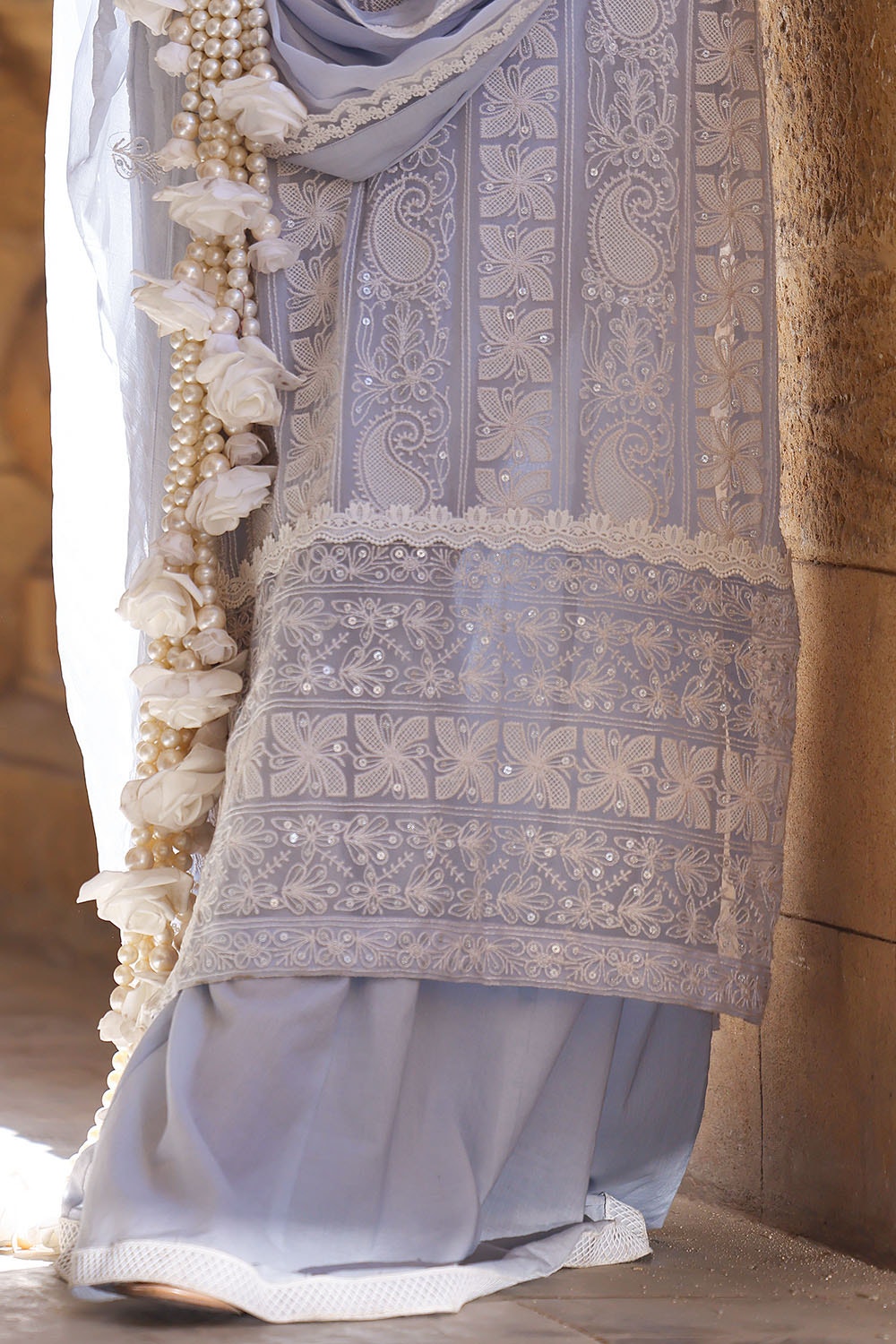 3 Piece Unstitched Embroidered Chiffon Suit with Embroidered Chiffon Dupatta FE-52149