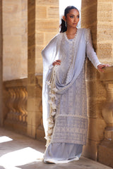 3 Piece Unstitched Embroidered Chiffon Suit with Embroidered Chiffon Dupatta FE-52149