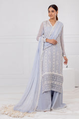 3 Piece Unstitched Embroidered Chiffon Suit with Embroidered Chiffon Dupatta FE-52149
