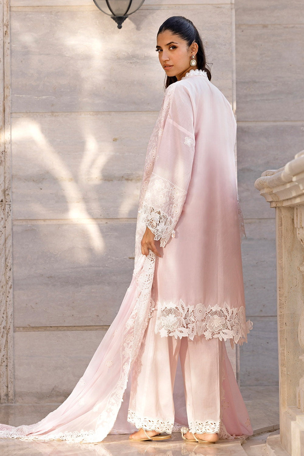 3 Piece Unstitched Embroidered Lawn Suit with Embroidered Chiffon Dupatta FE-52152