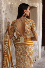 2 Piece Lawn Unstitched Saree Blouse SR-32007