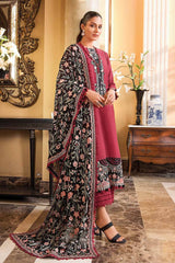 3 Piece Embroidered Lawn Unstitched Suit With Embroidered Chiffon Dupatta PM-32005