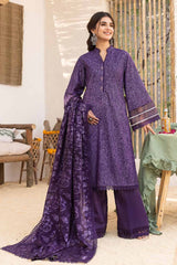 3 Piece Lawn Glitter Printed Lawn Unstitched Suit with Gota Lace CL-32423