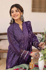 3 Piece Lawn Glitter Printed Lawn Unstitched Suit with Gota Lace CL-32423