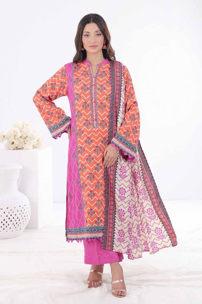 3 Piece Printed Cotail Unstitched Suit