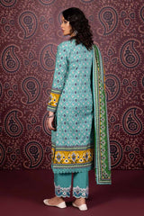 3 Piece Embroidered Printed Khaddar Unstitched Suit K-32024 B