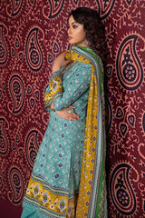 3 Piece Embroidered Printed Khaddar Unstitched Suit K-32024 B