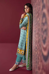 3 Piece Embroidered Printed Khaddar Unstitched Suit K-32024 B
