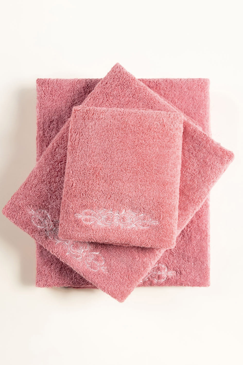 Flamingo Combed 3Pc Embroidered towel set