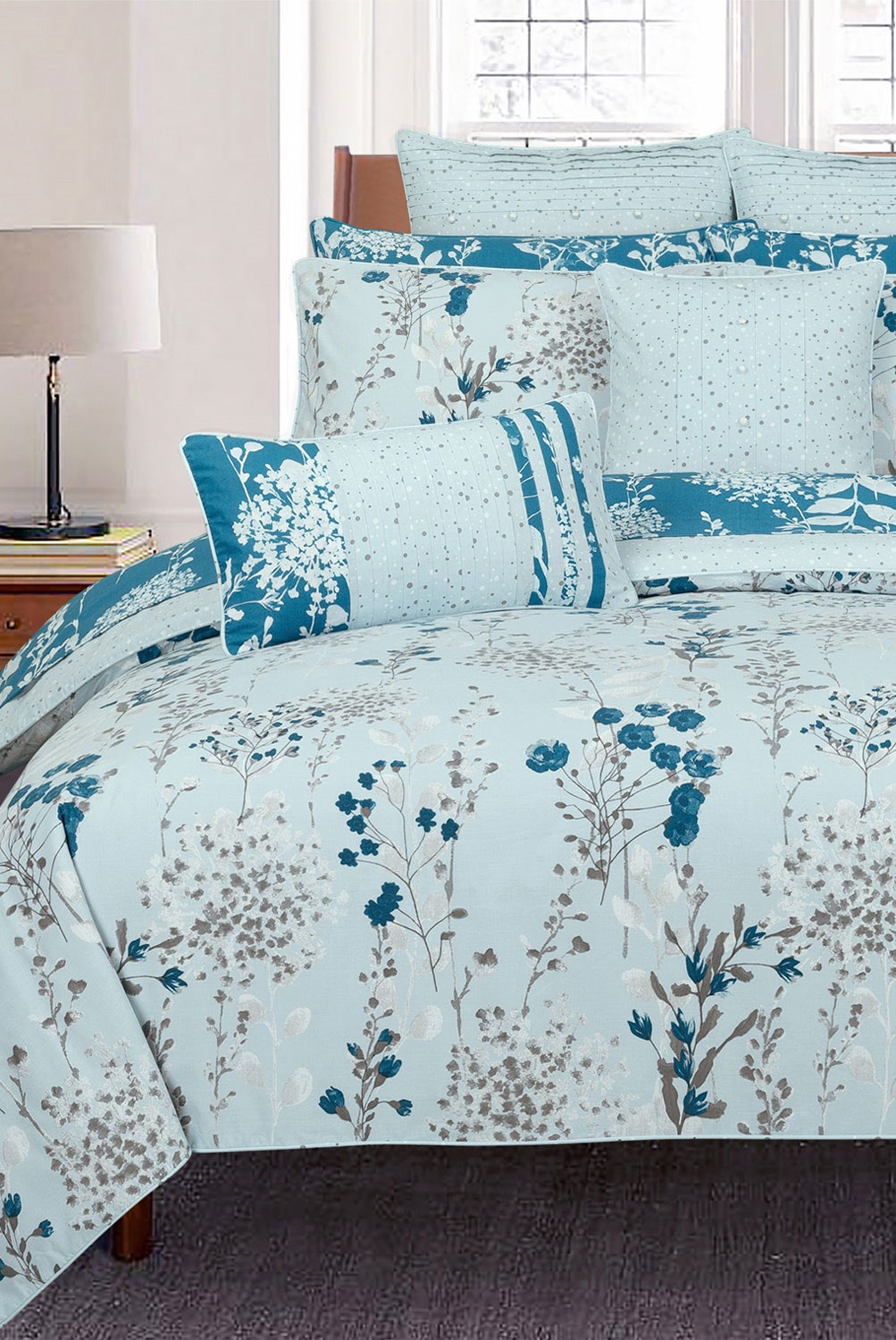 Flora Mint T-150 Quilt Cover Set