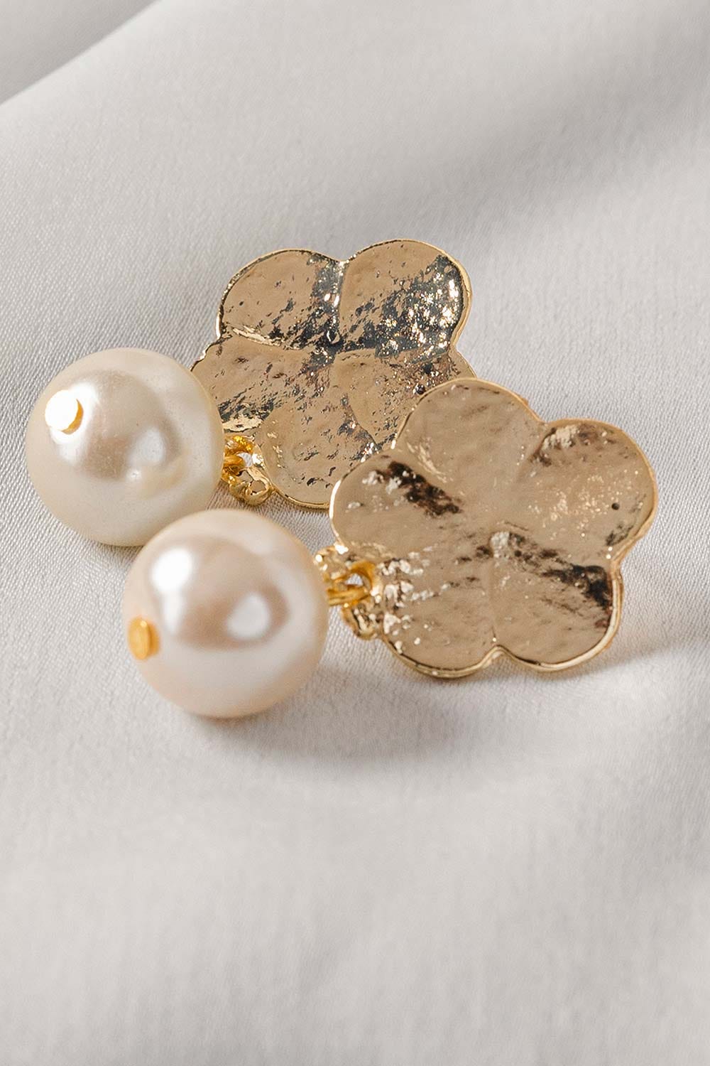 Flower Pearl Drop Earrings IFA-ER-027