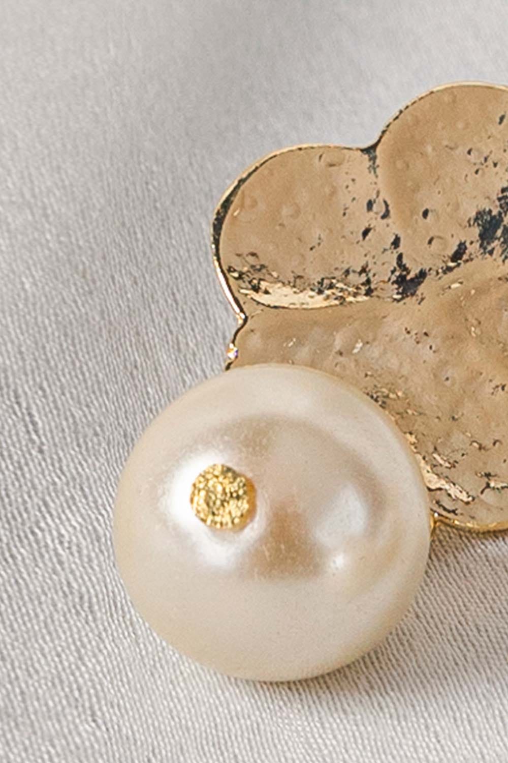 Flower Pearl Drop Earrings