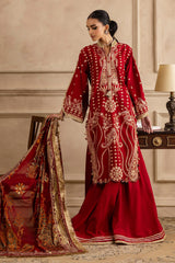 3 Piece Unstitched Embroidered Lawn Suit with Foil & Lacquer Printed Chiffon Dupatta PM-52044