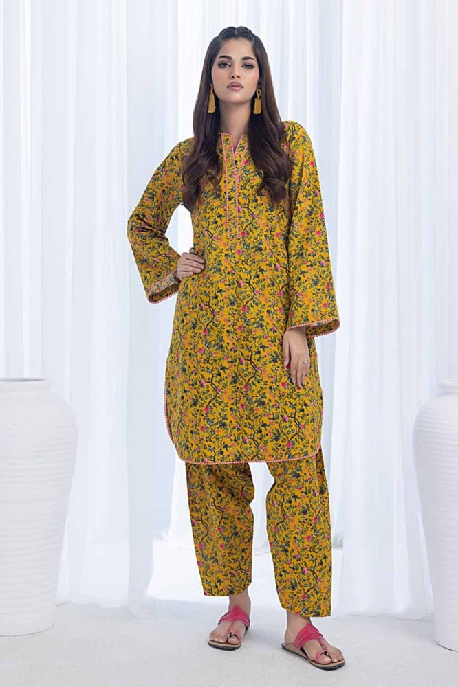 2 Piece Printed Khaddar Unstitched Suit CWT-32011