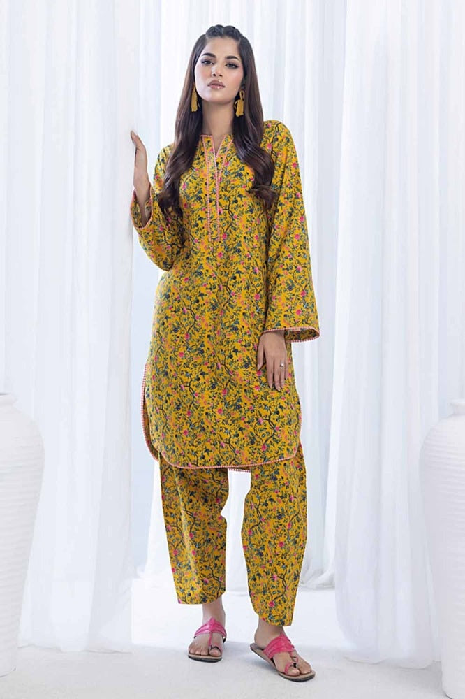 2 Piece Printed Khaddar Unstitched Suit CWT-32011