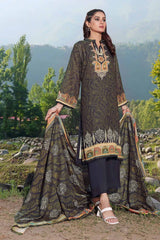 3 Piece Printed Karandi Unstitched Suit AY-32006