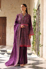 3 Piece Embroidered Lawn Unstitched Suit With Embroidered Denting Lawn Dupatta DN-32034