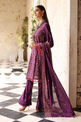 3 Piece Embroidered Lawn Unstitched Suit With Embroidered Denting Lawn Dupatta DN-32034