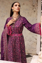 3 Piece Embroidered Lawn Unstitched Suit With Embroidered Denting Lawn Dupatta DN-32034