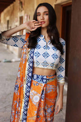 2 Piece Lawn Unstitched Saree Blouse SR-32003