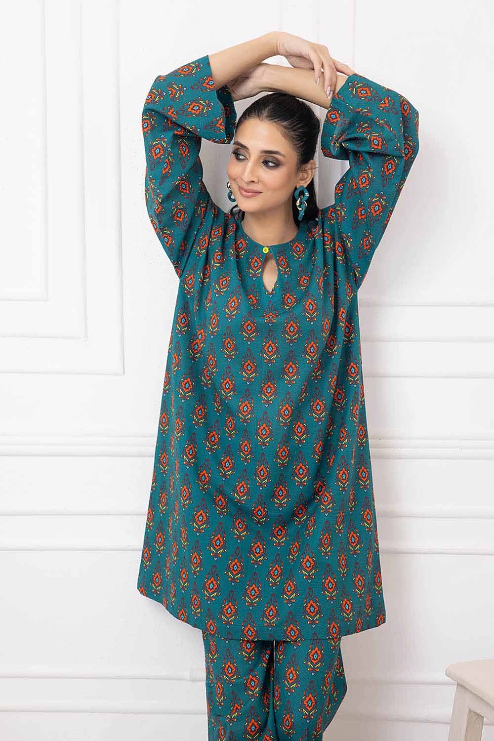 2 Piece Khaddar Unstitched Digital Printed Shirt Trousers TK-22021