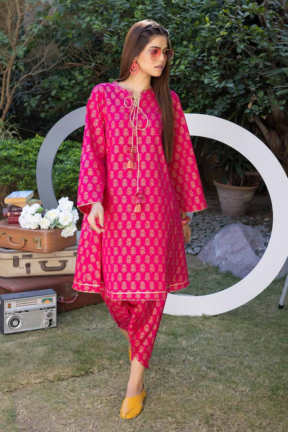 2 Piece Lawn Gold Printed Unstitched Suit TL-32039