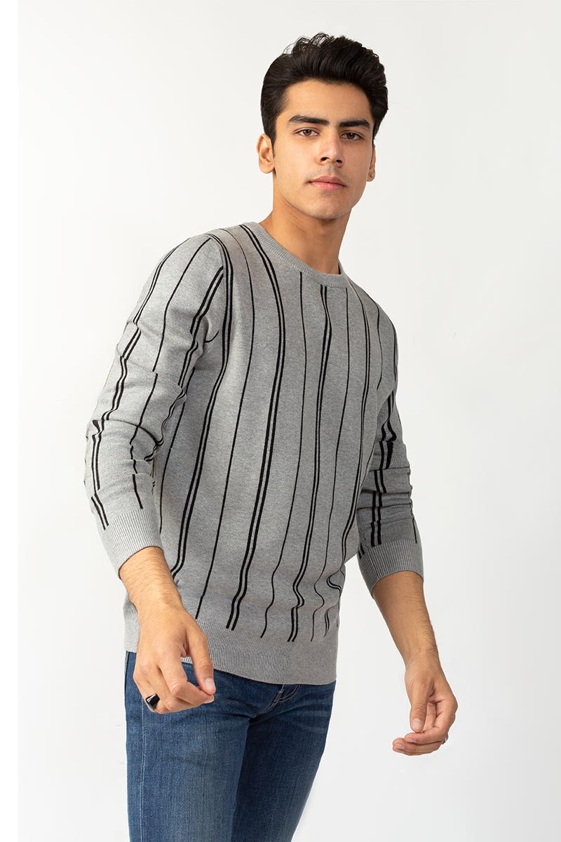 Grey-Black Fashion Sweater