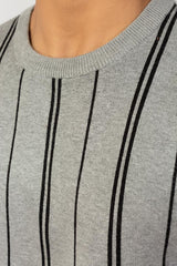 Grey-Black Fashion Sweater FS-SWT-VPN-FD-224-01