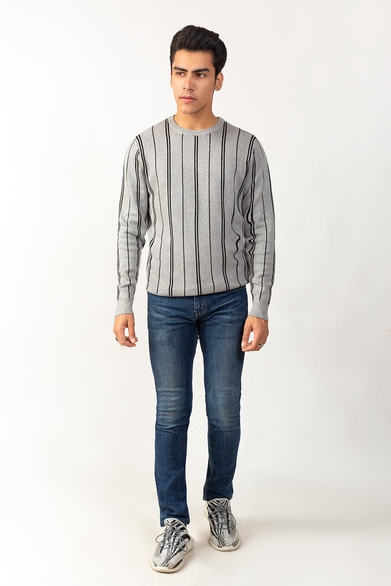 Grey-Black Fashion Sweater