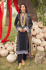 3 Piece Chunri Lawn Unstitched Gold Printed Suit CL-32180 A