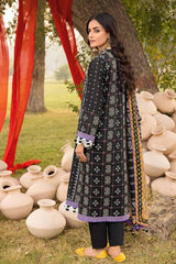 3 Piece Chunri Lawn Unstitched Gold Printed Suit CL-32180 A