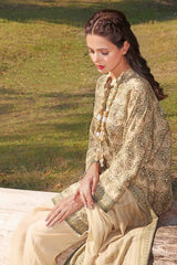 3 Piece Printed Karandi Unstitched Suit AY-32033