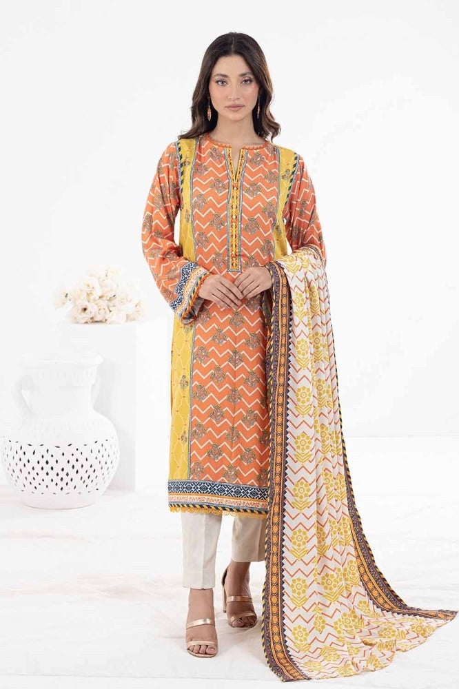 3 Piece Printed Cotail Unstitched Suit