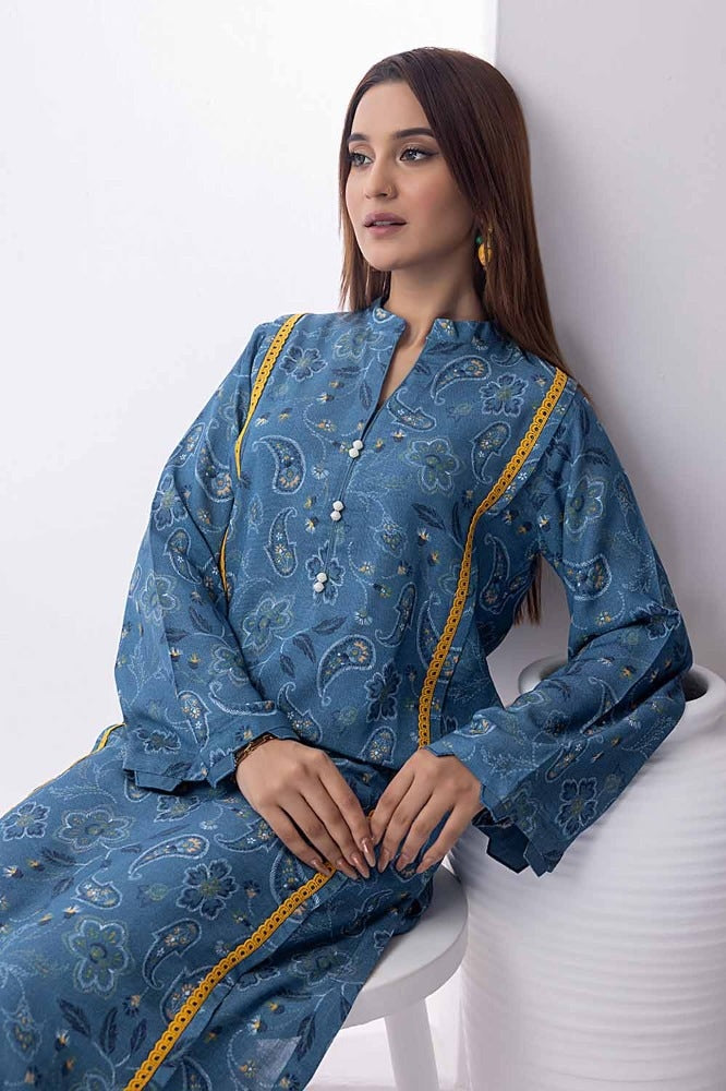2 Piece Printed Karandi Unstitched Suit WNST-32065