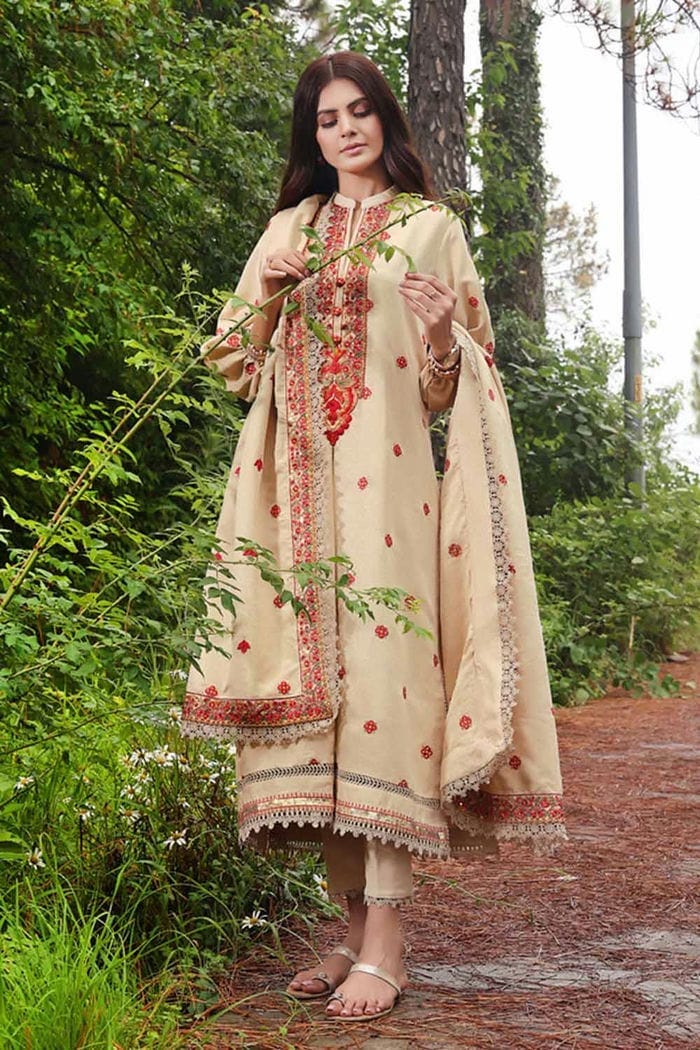 3 Piece Embroidered Dobby Jacquard Unstitched Suit