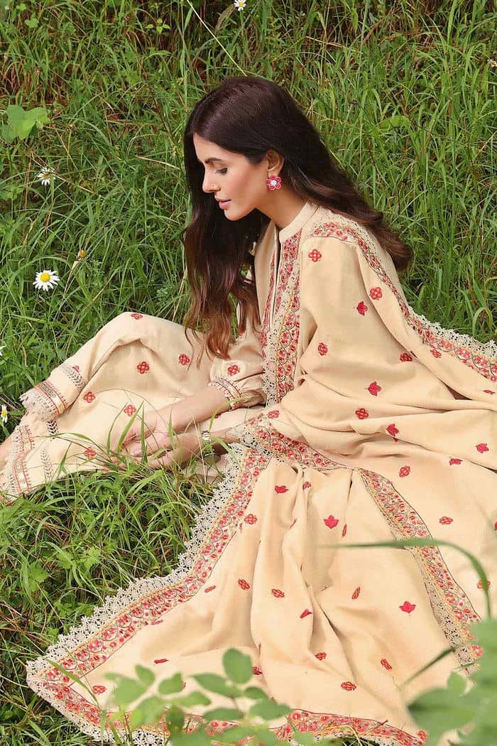 3 Piece Embroidered Dobby Jacquard Unstitched Suit