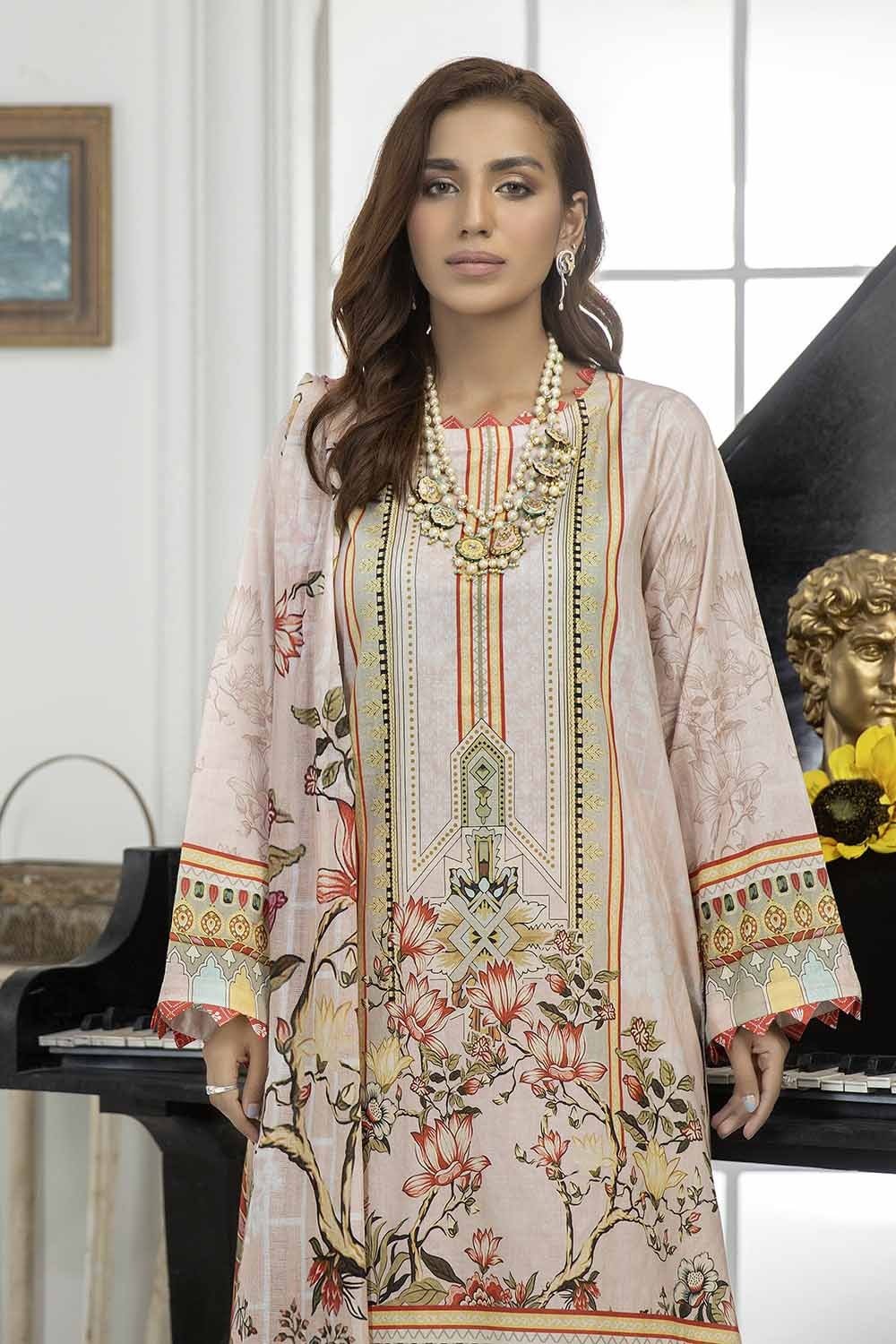 2 Piece Unstitched Digital Printed Lawn Shirt with Chiffon Dupatta TLP-22022