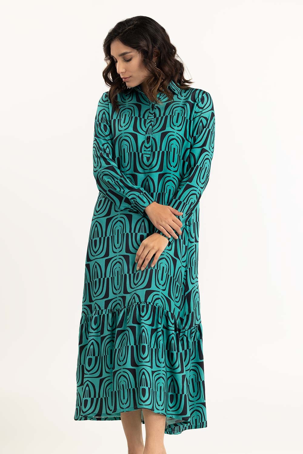 Geometrical Print Dress 224-217-025