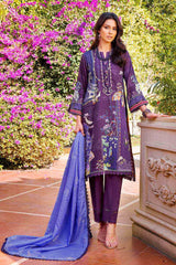 3 Piece Lawn Jacquard Unstitched Suit With Foil Printed Paper Cotton Dupatta CN-32013