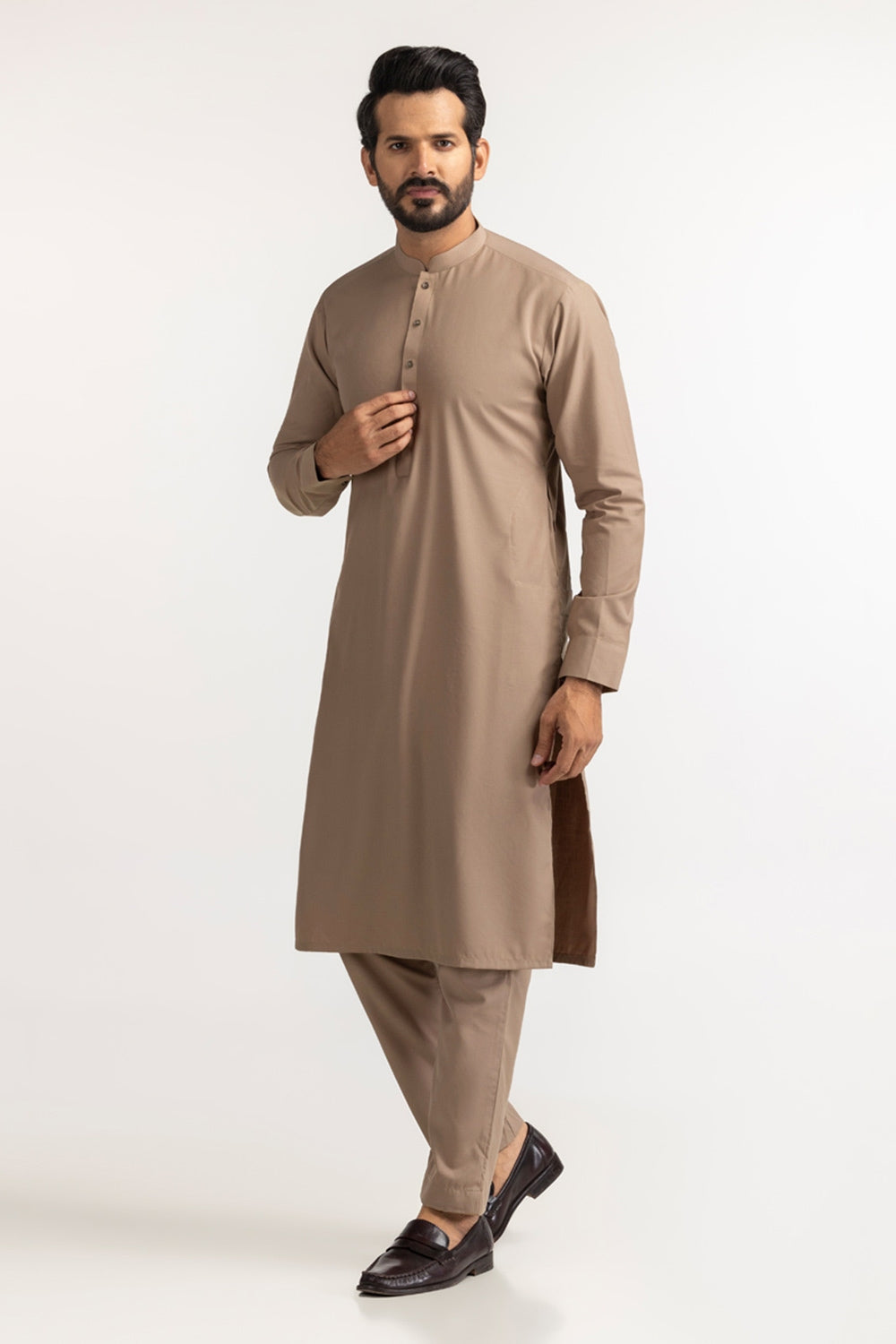 Gini Gold Unstitched Fabric Blended