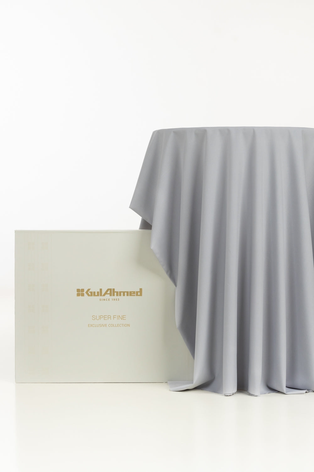 Gini Gold Unstitched Fabric Blended with Gift Box