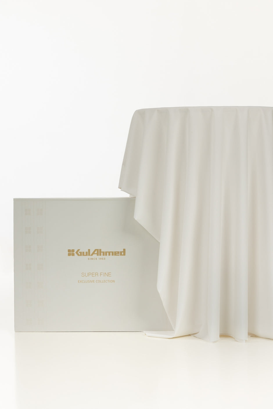 Gini Gold Unstitched Fabric Blended with Gift Box