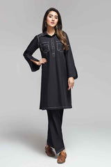2 PC Premium Fine Wash & Wear Fabric Black Elite