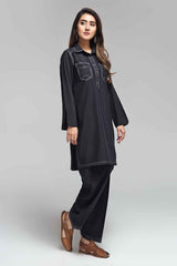 2 PC Premium Fine Wash & Wear Fabric Black Elite