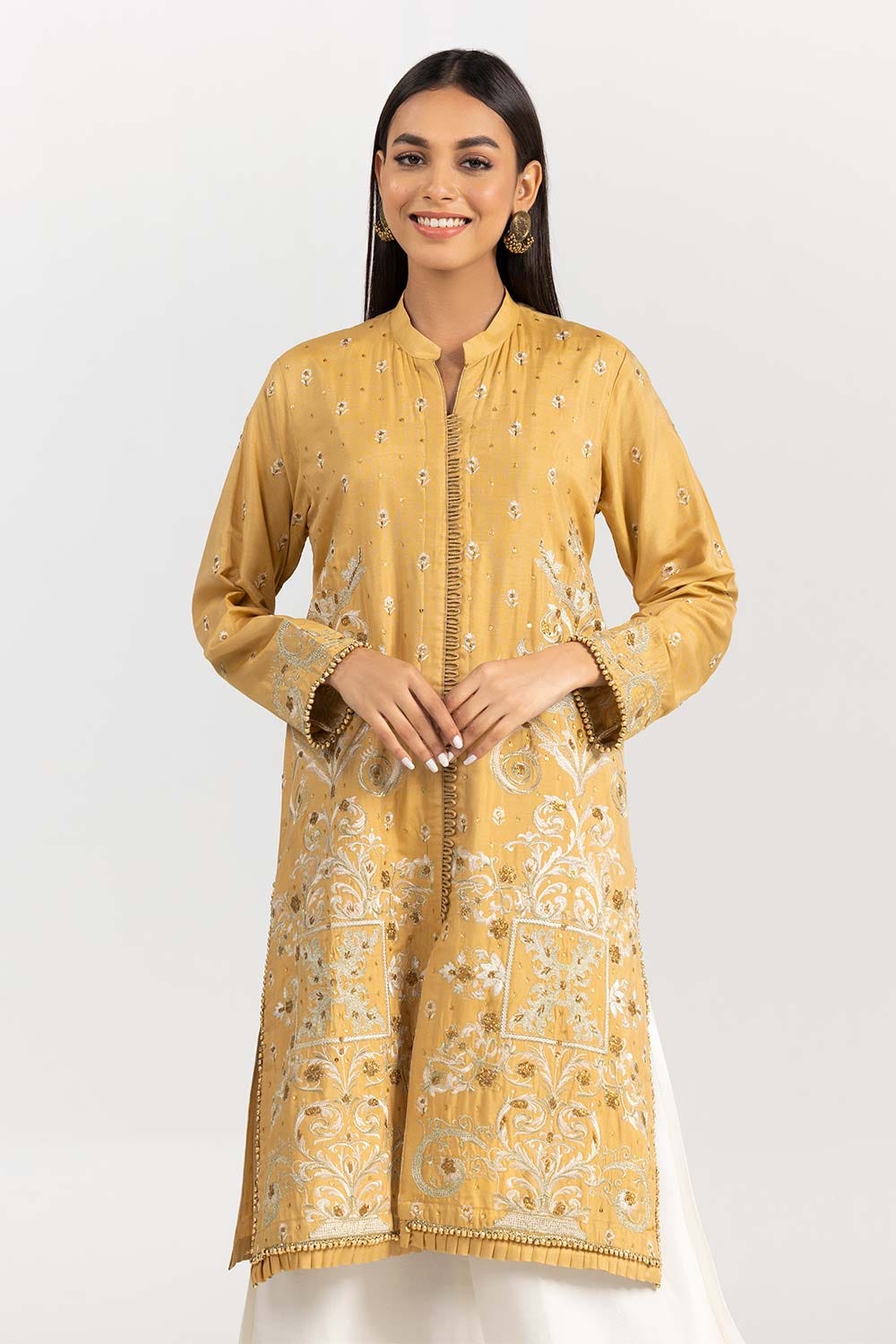 Kathan Silk Embroidered Shirt With Raw Silk Trousers