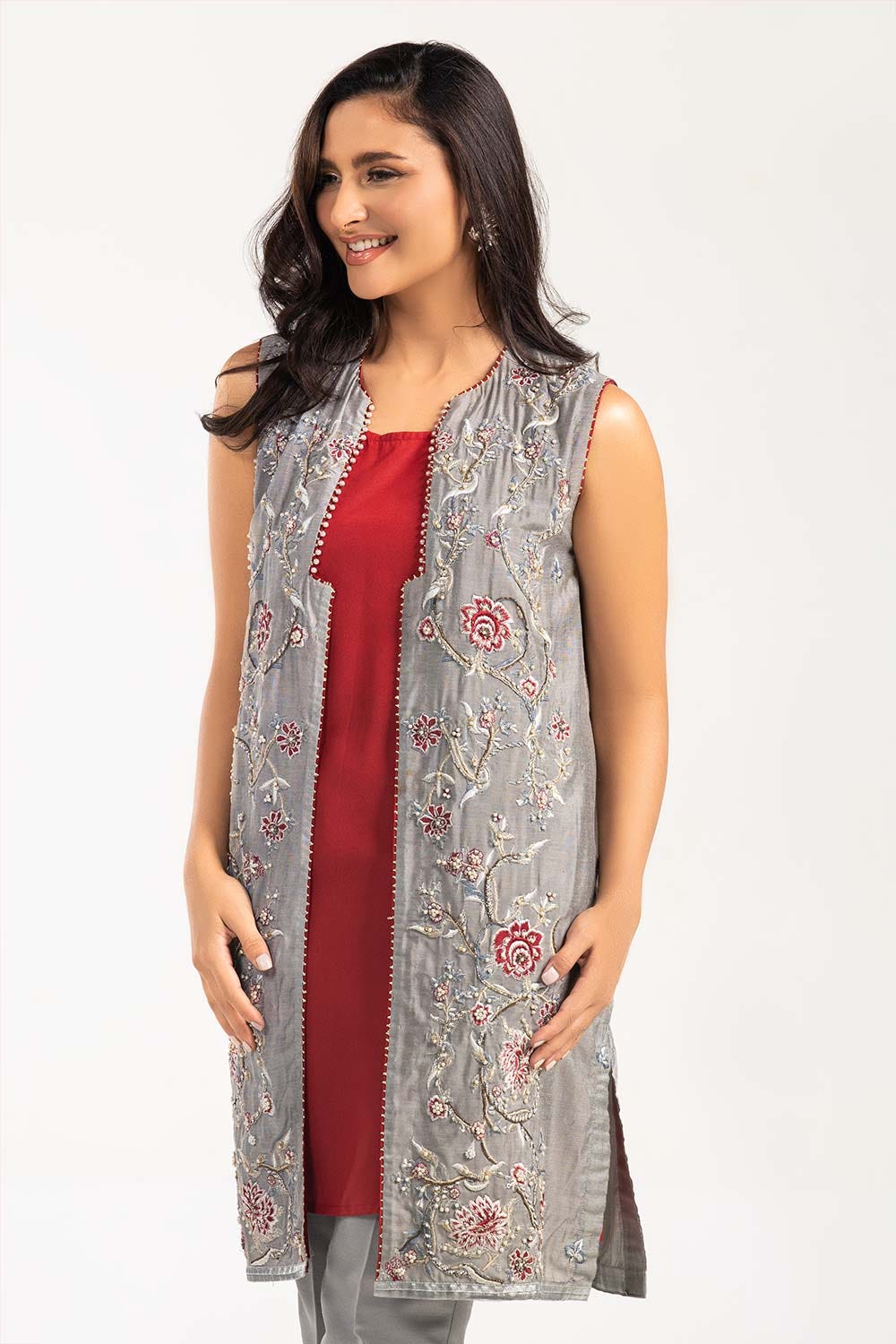 Kathan Silk Shirt With Malmal Inner and Raw Silk Trousers